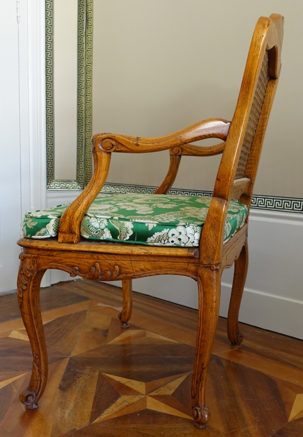 4 Louis XV Regency caned armchairs - 18th century