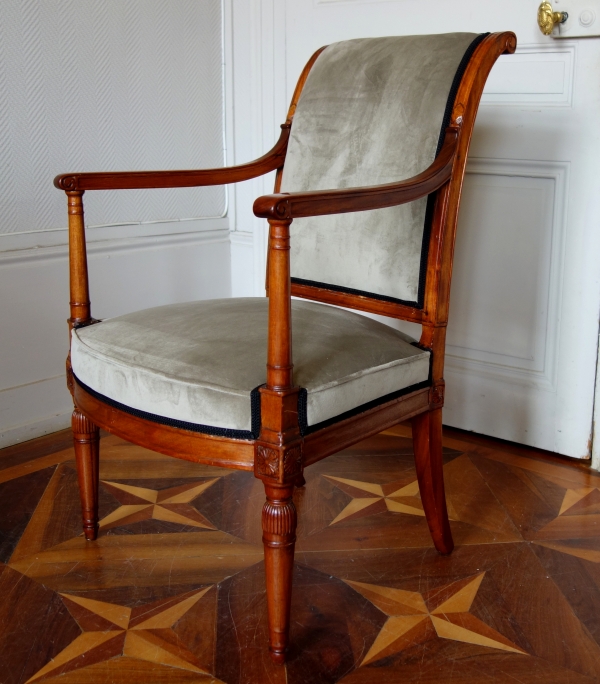 Set of 4 mahogany armchairs attributed to Jacob, Directoire period circa 1790