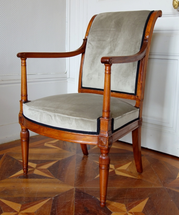 Série de 4 fauteuils attribués à Jacob, mobilier de salon d'époque Directoire en acajou