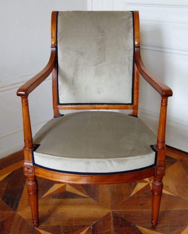 Série de 4 fauteuils attribués à Jacob, mobilier de salon d'époque Directoire en acajou