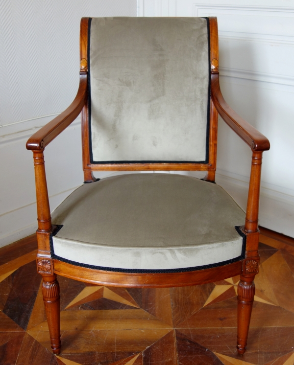 Set of 4 mahogany armchairs attributed to Jacob, Directoire period circa 1790