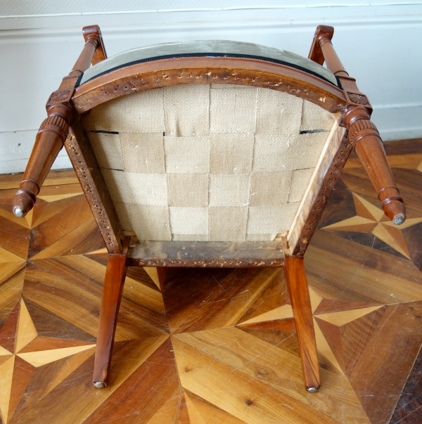 Série de 4 fauteuils attribués à Jacob, mobilier de salon d'époque Directoire en acajou