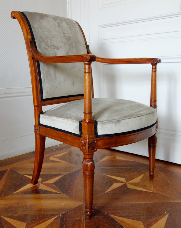 Série de 4 fauteuils attribués à Jacob, mobilier de salon d'époque Directoire en acajou