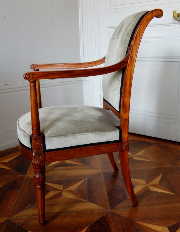 Série de 4 fauteuils attribués à Jacob, mobilier de salon d'époque Directoire en acajou