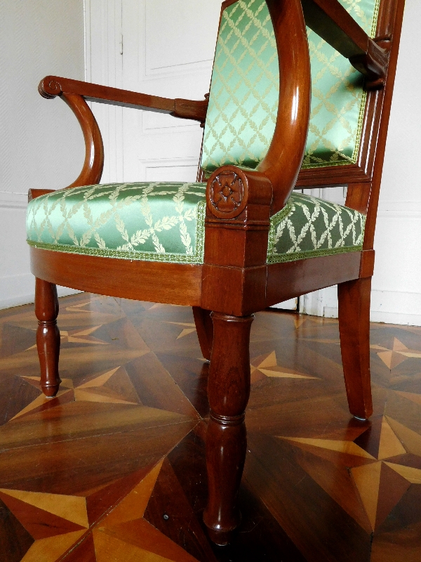 Suite of 4 Empire mahogany armchairs attributed to Marcion - France circa 1810