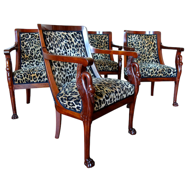 Jacob Freres : 4 Empire mahogany armchairs, early 19th century circa 1803 - 1805