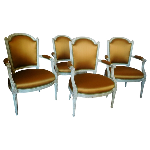 Nadal l'Aine : set of 4 Louis XVI cabriolet armchairs, stamped - 18th century circa 1780