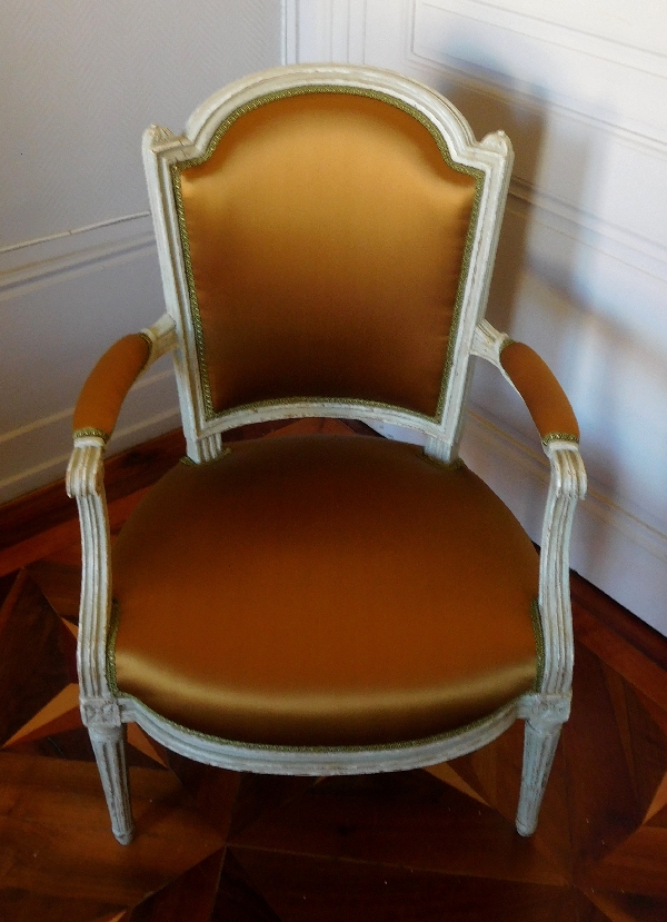 Nadal l'Aine : set of 4 Louis XVI cabriolet armchairs, stamped - 18th century circa 1780