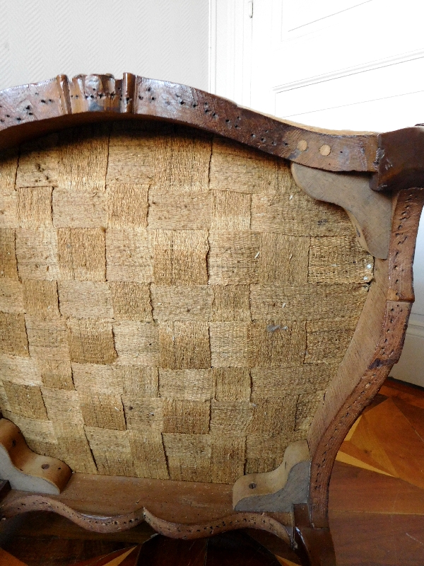 Set of 4 Louis XV walnut armchairs - attributed to Pierre Nogaret