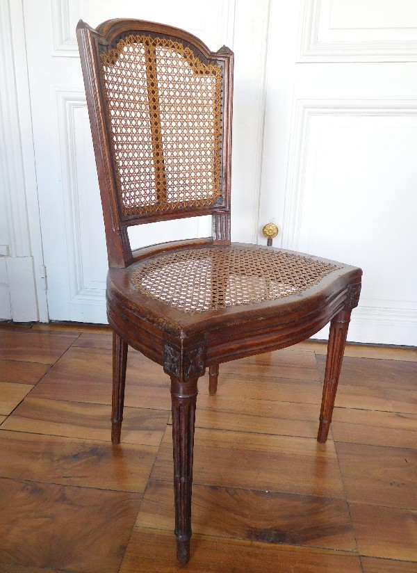 6 Louis XVI dining room caned chairs, 18th century