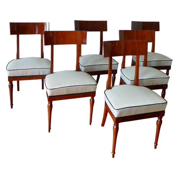 6 chaises de salle à manger d'époque Directoire fin XVIIIe siècle - attribuées à Jacob