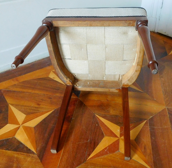 6 French Directoire mahogany chairs, late 18th century - attributed to Jacob