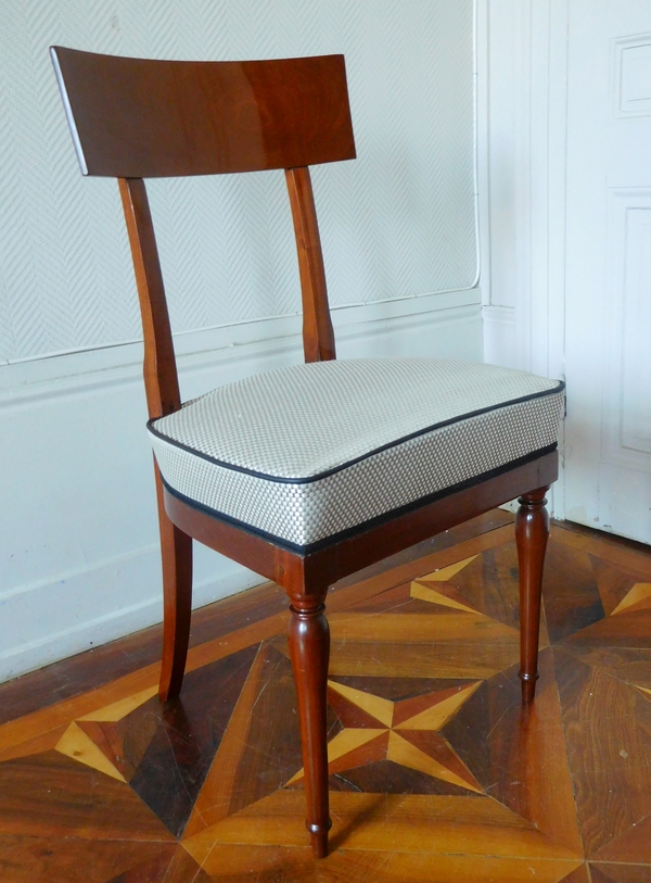 6 French Directoire mahogany chairs, late 18th century - attributed to Jacob