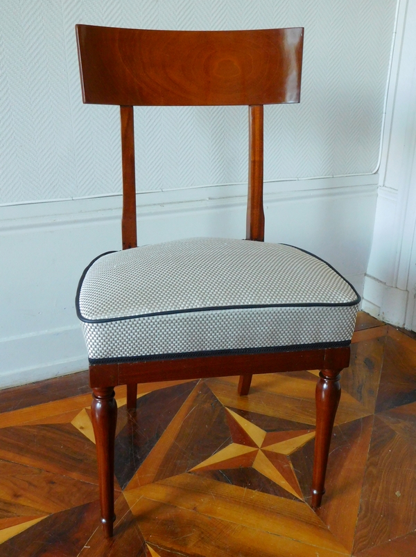 6 French Directoire mahogany chairs, late 18th century - attributed to Jacob