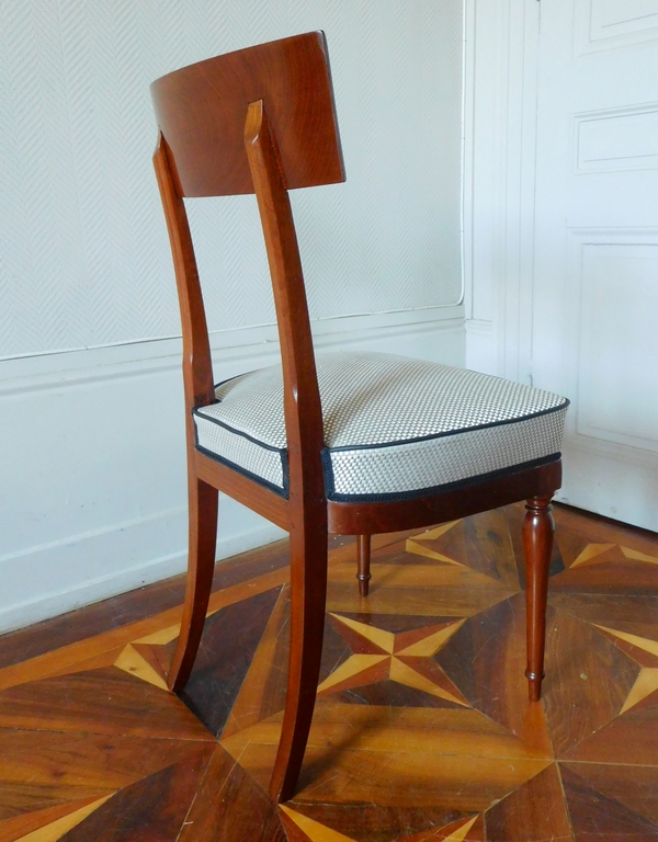 6 French Directoire mahogany chairs, late 18th century - attributed to Jacob