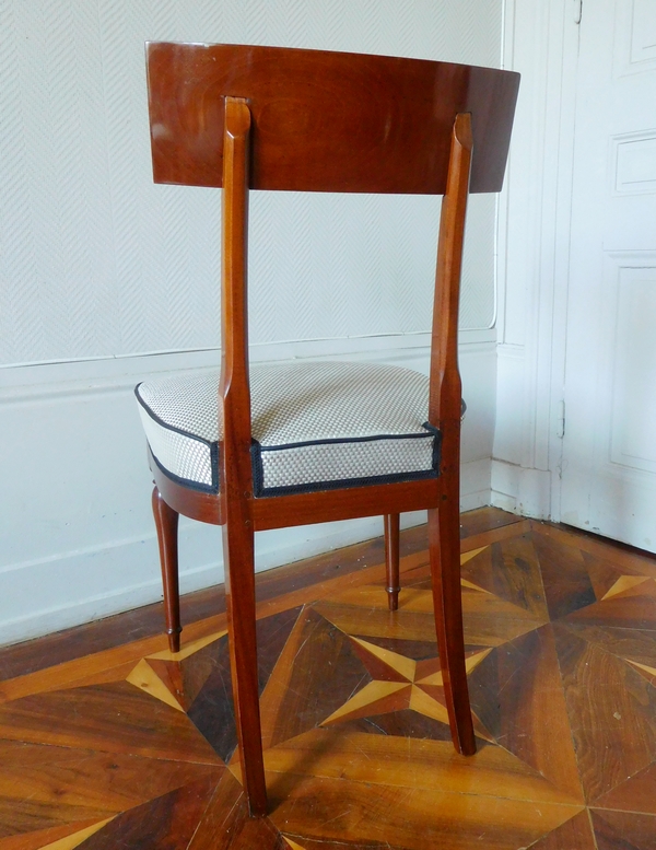 6 French Directoire mahogany chairs, late 18th century - attributed to Jacob