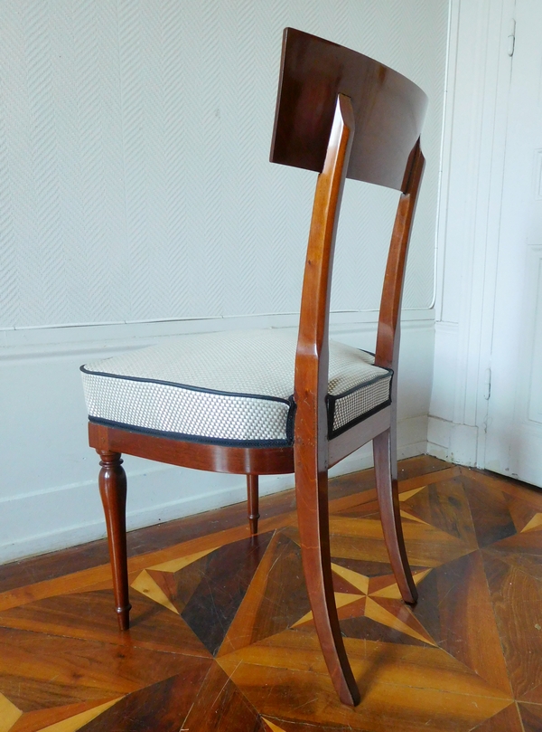 6 French Directoire mahogany chairs, late 18th century - attributed to Jacob