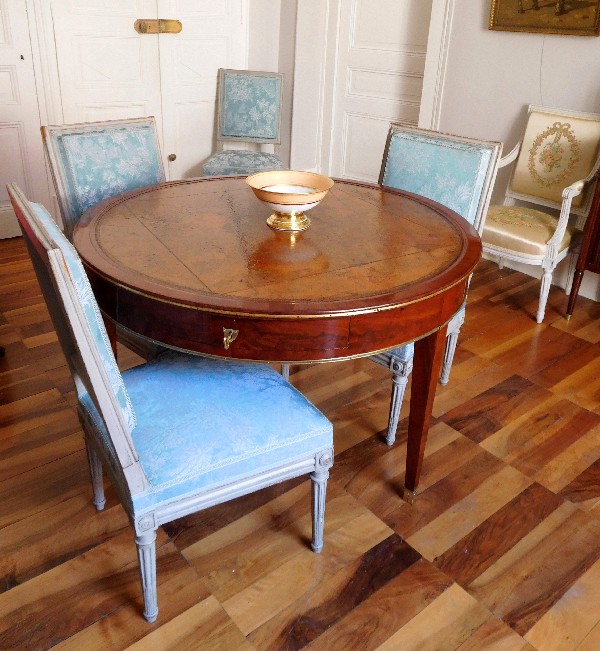 Set of 6 Louis XVI chairs, late 18th century, stamped Delaisement