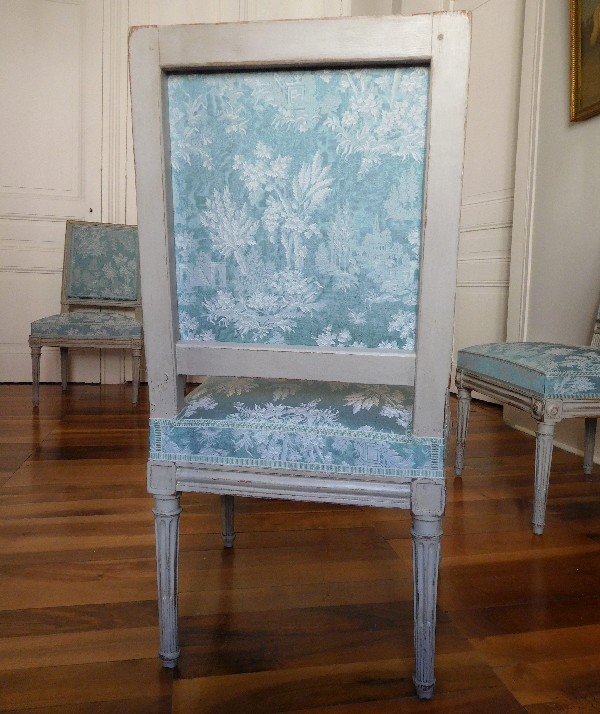 Set of 6 Louis XVI chairs, late 18th century, stamped Delaisement