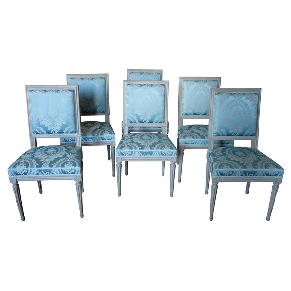 Set of 6 Louis XVI dining room chairs - 18th century
