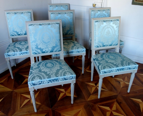 Set of 6 Louis XVI dining room chairs - 18th century