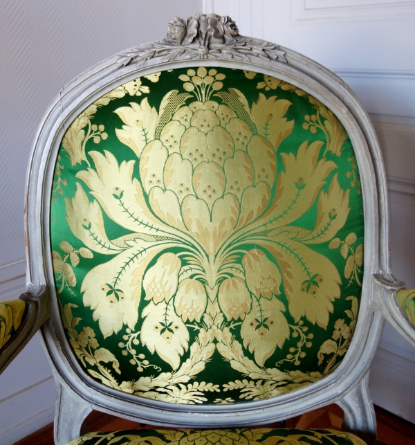 Pierre Brizard : série de 6 fauteuils à châssis d'époque Louis XVI - estampille 