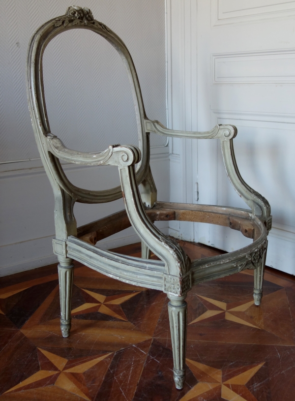 Pierre Brizard : série de 6 fauteuils à châssis d'époque Louis XVI - estampille 