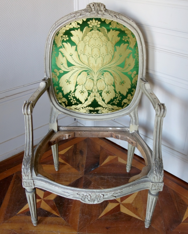 Pierre Brizard : série de 6 fauteuils à châssis d'époque Louis XVI - estampille 