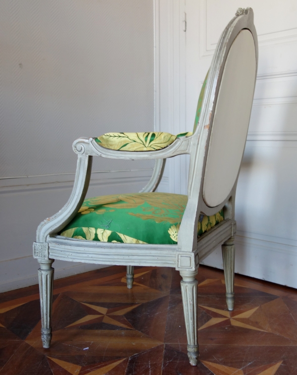 Pierre Brizard : série de 6 fauteuils à châssis d'époque Louis XVI - estampille 