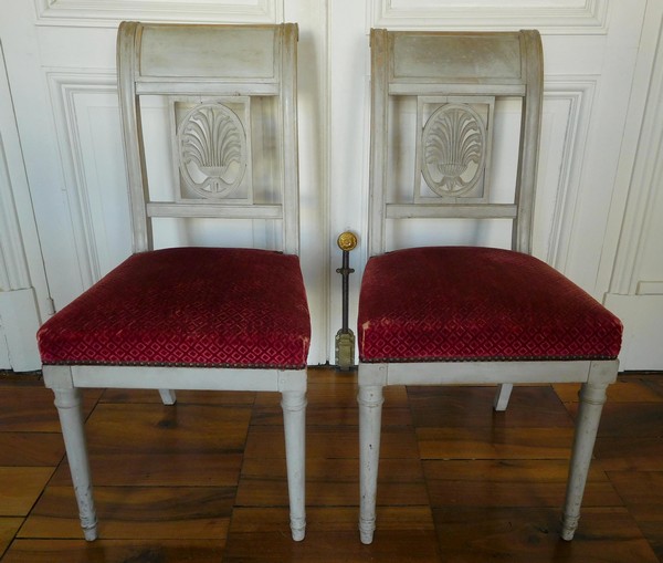 8 dining chairs, French Directoire, 18th century