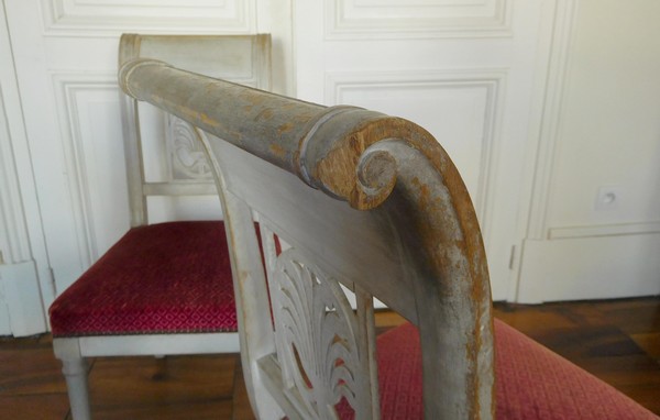 8 chaises de salle à manger d'époque Directoire, XVIIIe siècle