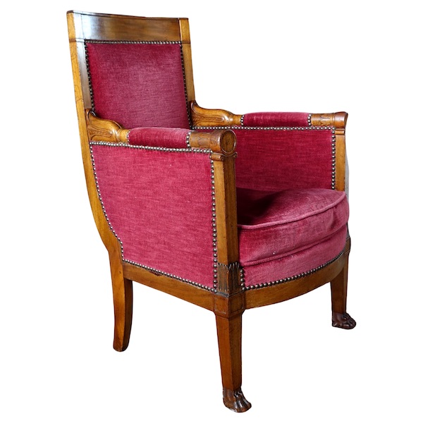 Empire mahogany bergere, Consulate period circa 1805