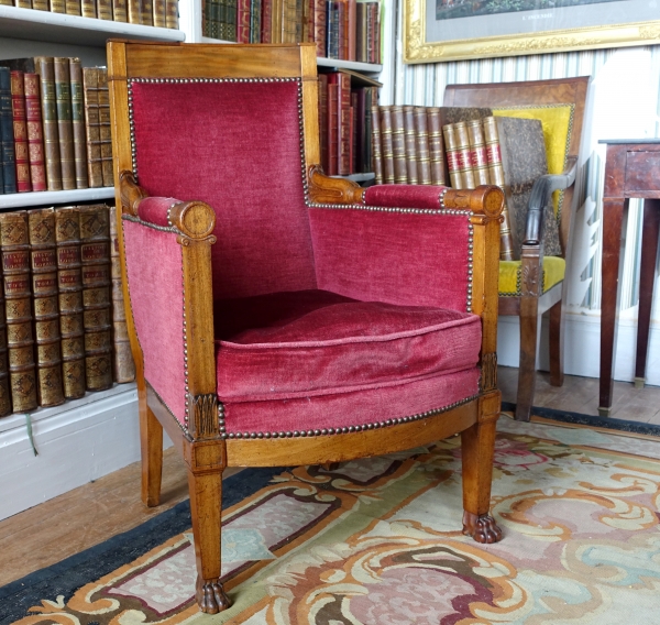 Empire mahogany bergere, Consulate period circa 1805