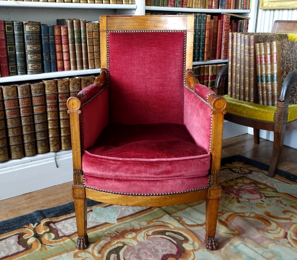 Empire mahogany bergere, Consulate period circa 1805