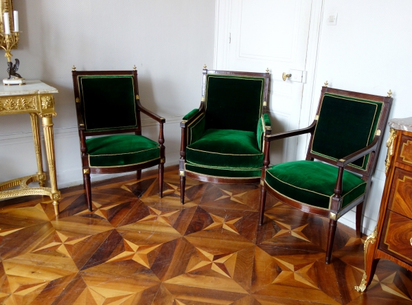 Directoire mahogany and ormolu bergere, late 18th century circa 1790 attributed to Jacob