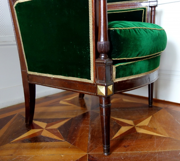 Directoire mahogany and ormolu bergere, late 18th century circa 1790 attributed to Jacob