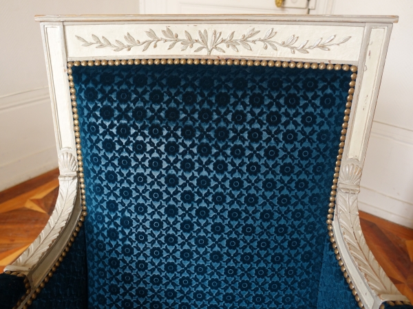 Directoire lacquered wing chair / bergere, late 18th century