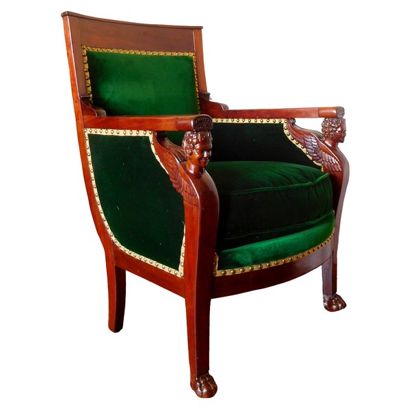 Empire mahogany bergere, attributed to Jacob Frères, early 19th century circa 1800