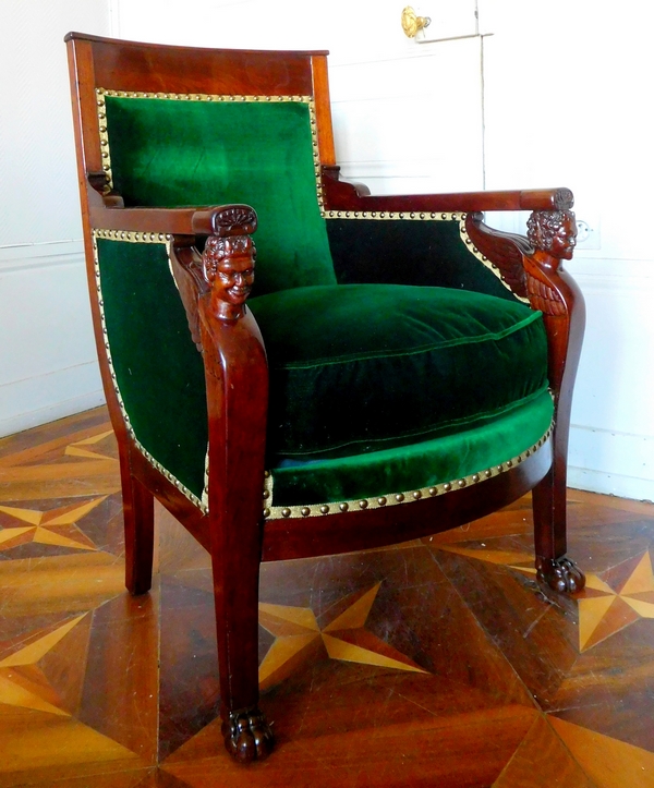 Empire mahogany bergere, attributed to Jacob Frères, early 19th century circa 1800