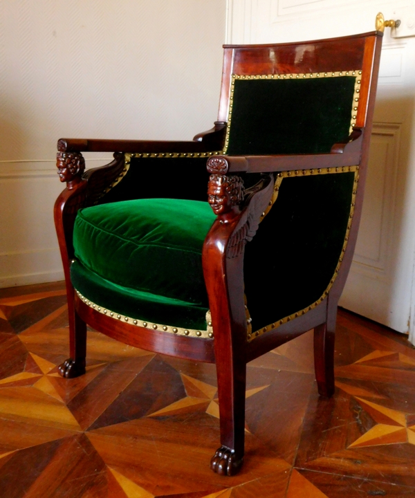 Empire mahogany bergere, attributed to Jacob Frères, early 19th century circa 1800