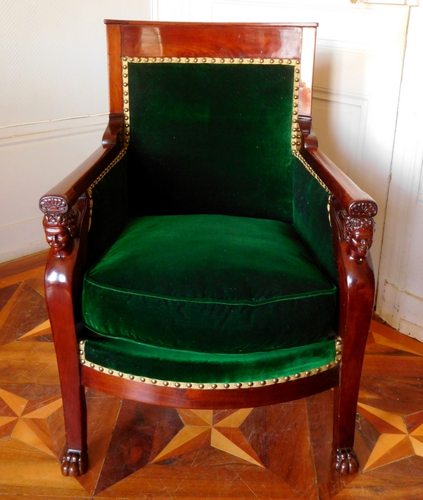 Empire mahogany bergere, attributed to Jacob Frères, early 19th century circa 1800