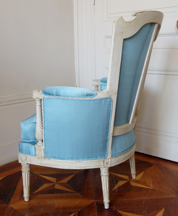 Bergère d'époque Louis XVI, à rapprocher de l'oeuvre de Boulard