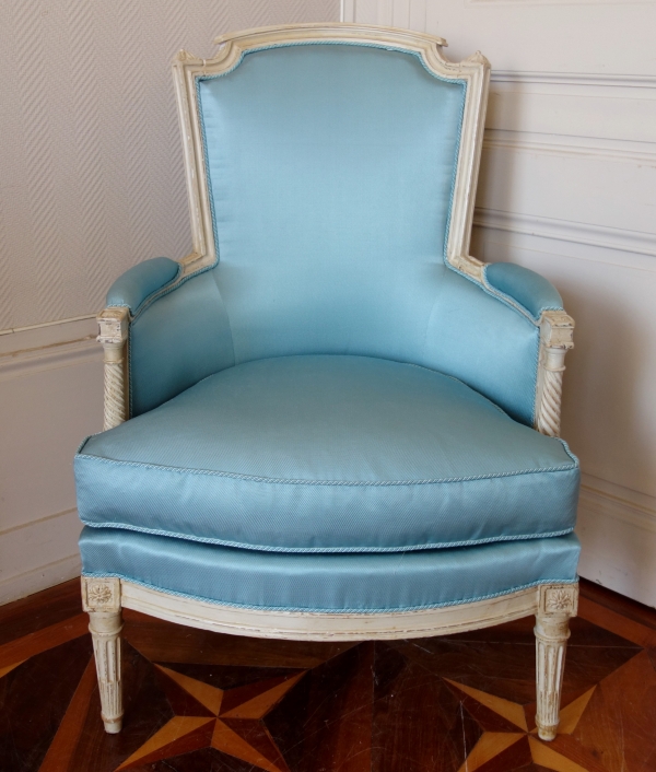 Bergère d'époque Louis XVI, à rapprocher de l'oeuvre de Boulard