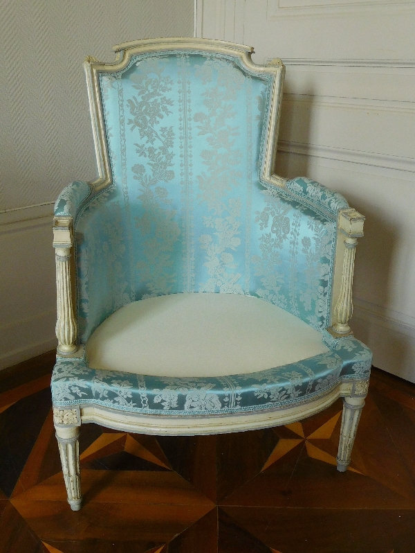 Bergère d'époque Louis XVI, à rapprocher de l'oeuvre de Boulard