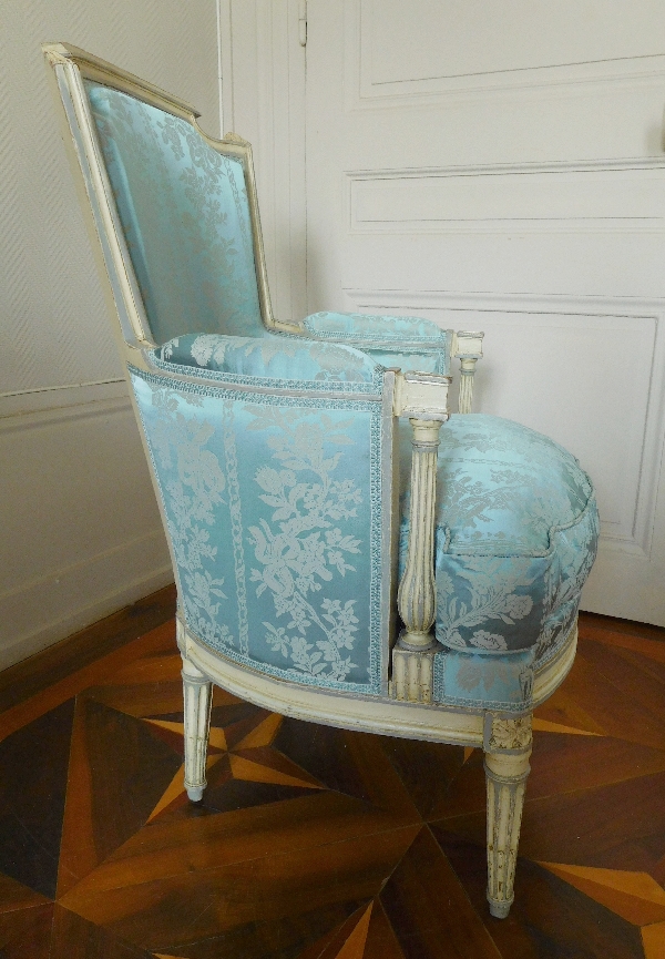 Bergère d'époque Louis XVI, à rapprocher de l'oeuvre de Boulard