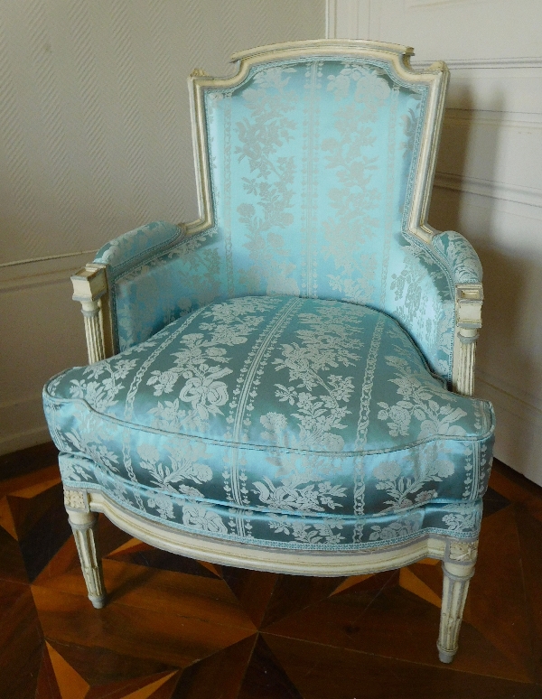 Bergère d'époque Louis XVI, à rapprocher de l'oeuvre de Boulard