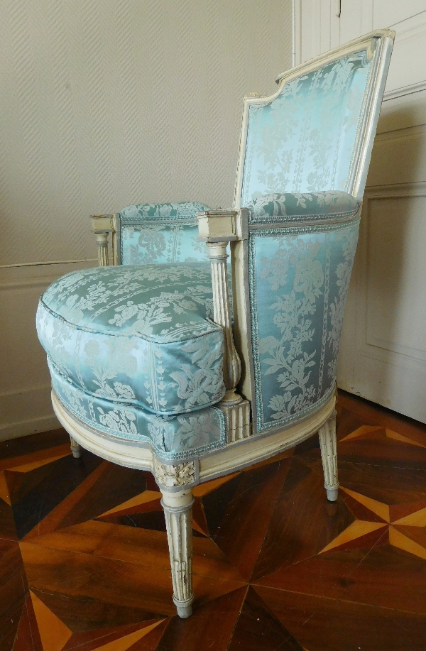 Bergère d'époque Louis XVI, à rapprocher de l'oeuvre de Boulard