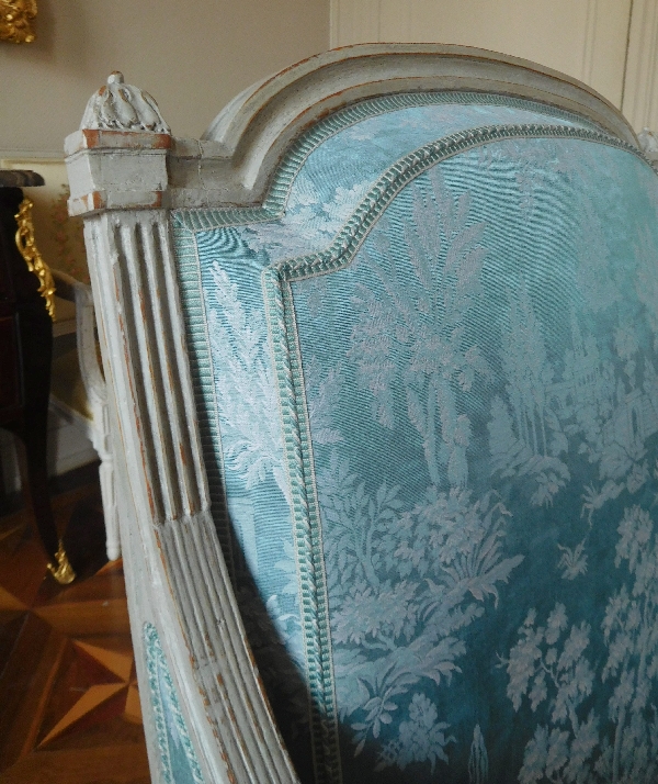 Bergère d'époque Louis XVI, à rapprocher de l'oeuvre de Boulard