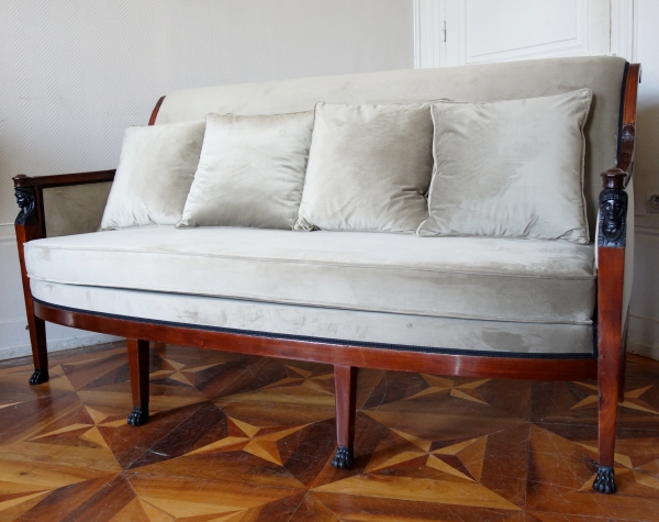 Large Empire mahogany sofa attributed to Demay, late 18th century or circa 1800