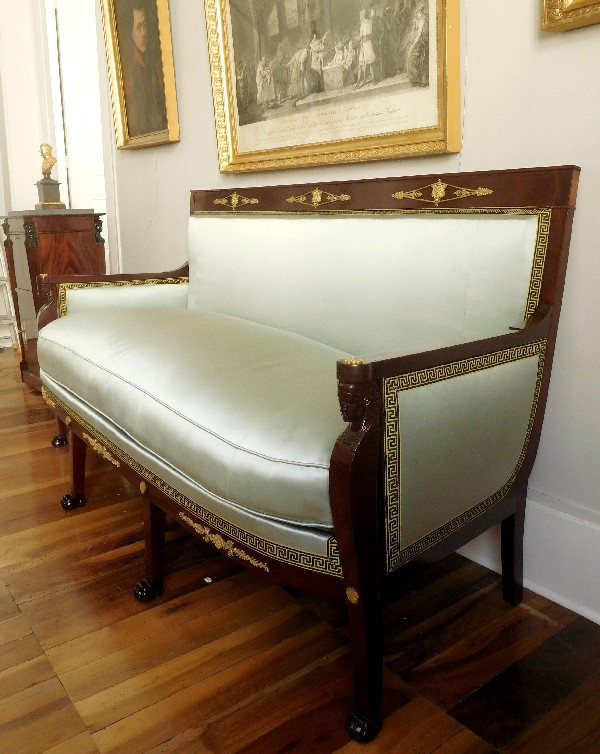 Empire mahogany - ormolu sofa - Egyptian style - France, 18th century